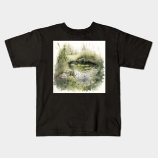 Watercolor Coy Pond Kids T-Shirt